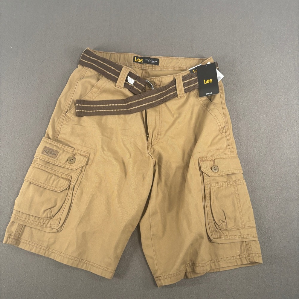 Lee Cargo Shorts Mens Size 30 Bourbon Tan Casual Belted 102183323
